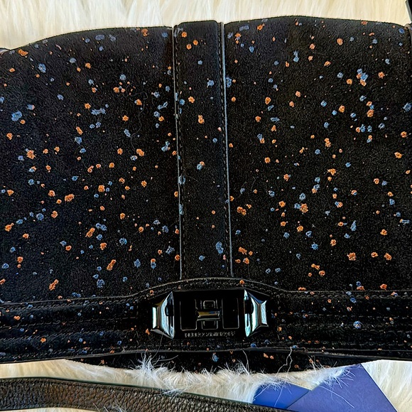 Rebecca Minkoff Love Crossbody In Black Splatter Suede - Picture 4 of 16